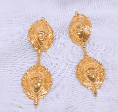 Human face earrings, Brass  22k gold plated dagle earring, Wholesale jewelry